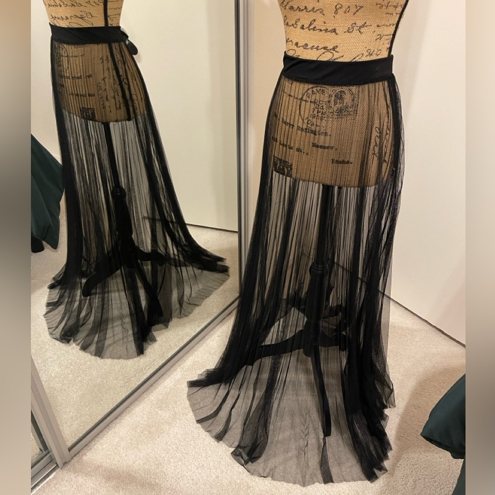 Windsor Black Sheer Maxi Skirt